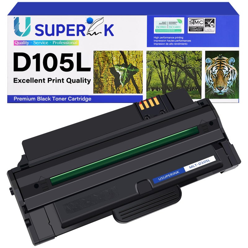SuperInk Usuperink MLT-D105L Compatible Toner Cartridge Replacement for Samsung MLTD105L 105L Use with ML-2525 ML-2545 SCX-4623F Printer (Black, 1 Pack) - Image 1